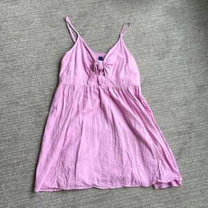 Hot Pink Tie Front Dress